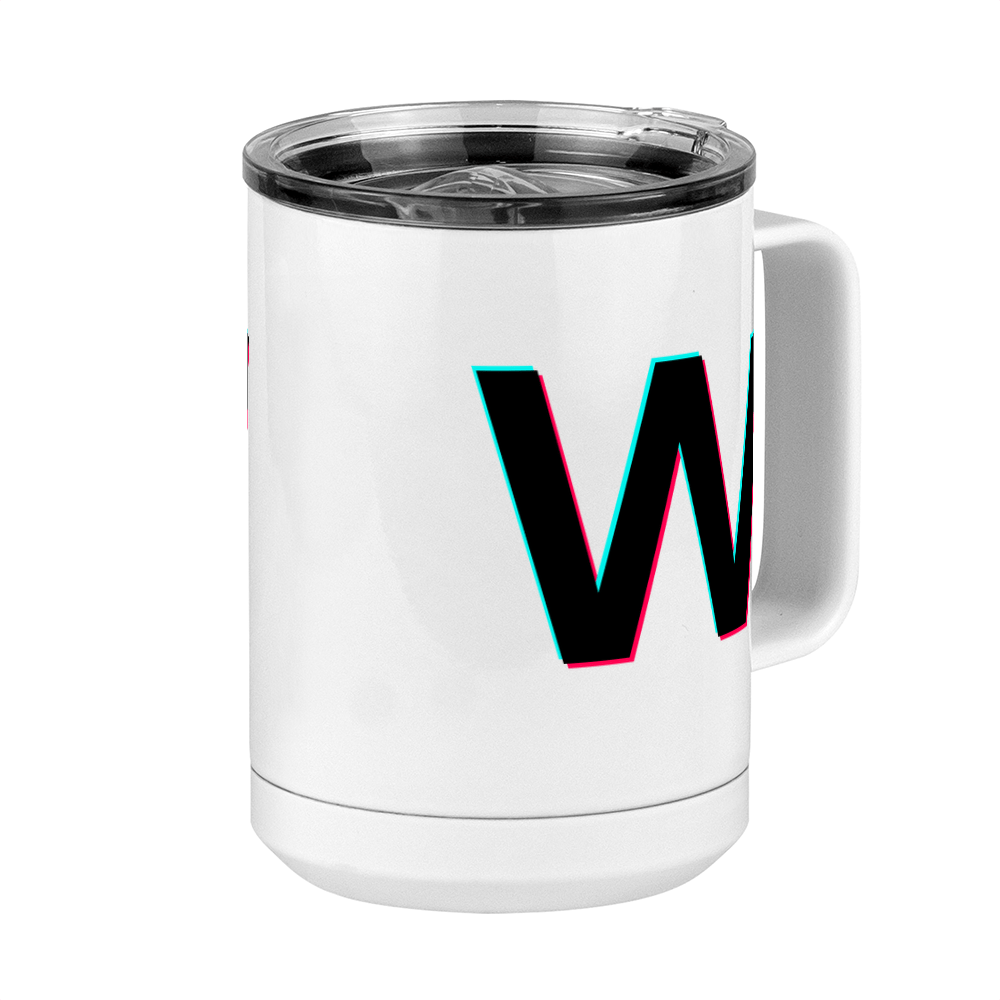 W Coffee Mug Tumbler with Handle (15 oz) - TikTok Trends - Front Right View
