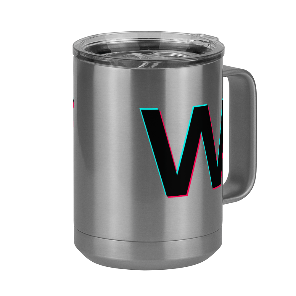 W Coffee Mug Tumbler with Handle (15 oz) - TikTok Trends - Front Right View