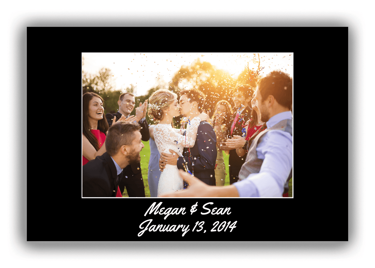 Personalized Wedding Canvas Wrap & Photo Print - Black Background - Front View