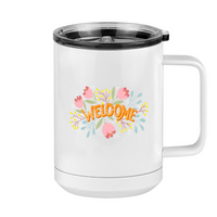 Thumbnail for Welcome Flowers Coffee Mug Tumbler with Handle (15 oz) - Right View