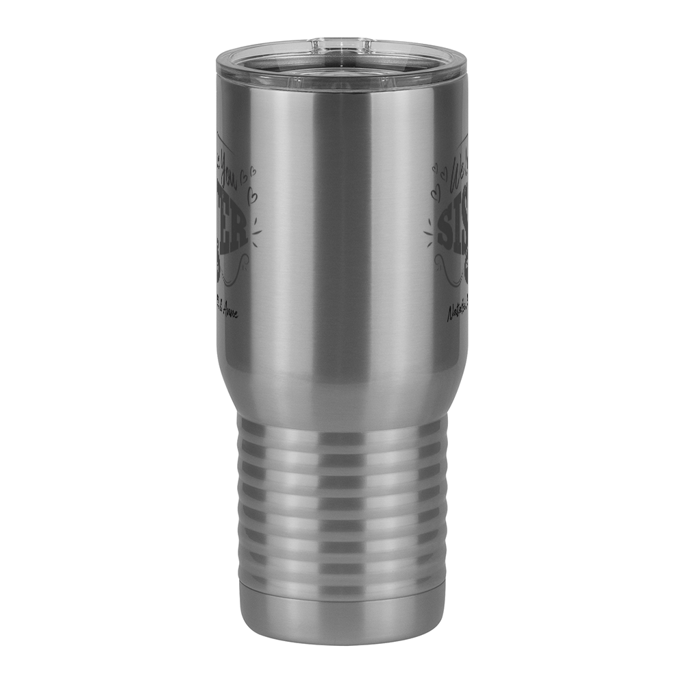 Personalized We Love You Sister Travel Coffee Mug Tumbler with Handle (20 oz) - Front View