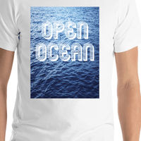Thumbnail for Personalized White Open Ocean T-Shirt - Shirt Close-Up View