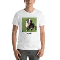 Thumbnail for Personalized White T-Shirt - Upload Your Square Image - Text Below Photo - Shirt View