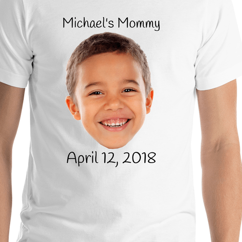 Personalized White T-Shirt - Your Child's Face - Shirt Close-Up View