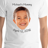 Thumbnail for Personalized White T-Shirt - Your Child's Face - Shirt Close-Up View