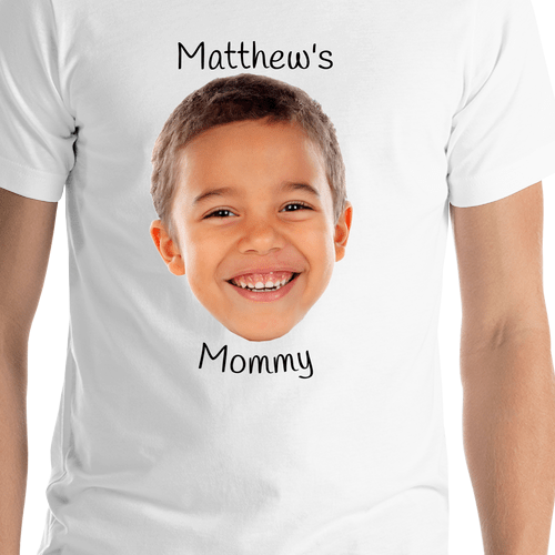 Personalized White T-Shirt - Your Kid's Face - Shirt Close-Up View