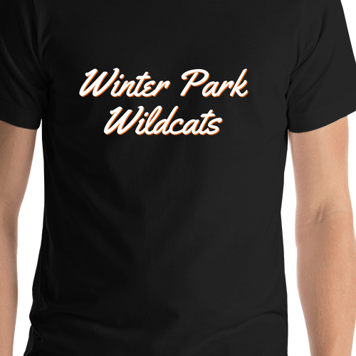 Personalized Winter Park T-Shirt - Black - Shirt Close-Up View