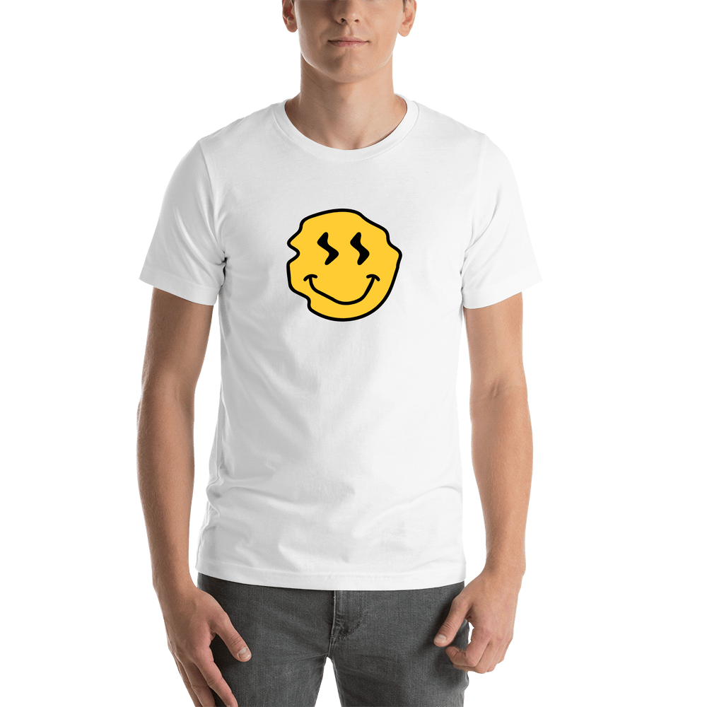 Personalized Wonky Smiley Face T-Shirt - White - Shirt View
