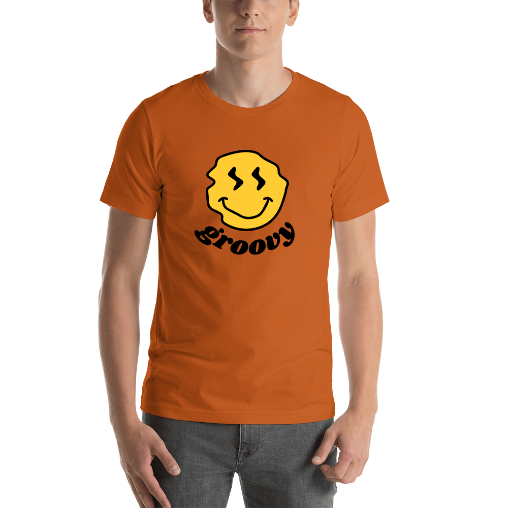 Personalized Wonky Smiley Face T-Shirt - Autumn - Shirt View