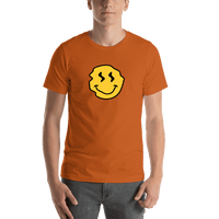 Thumbnail for Personalized Wonky Smiley Face T-Shirt - Autumn - Shirt View