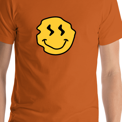 Personalized Wonky Smiley Face T-Shirt - Autumn - Shirt Close-Up View