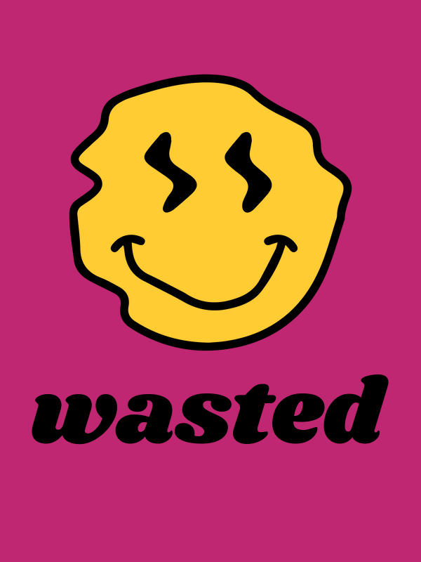 Personalized Wonky Smiley Face T-Shirt - Pink - Decorate View