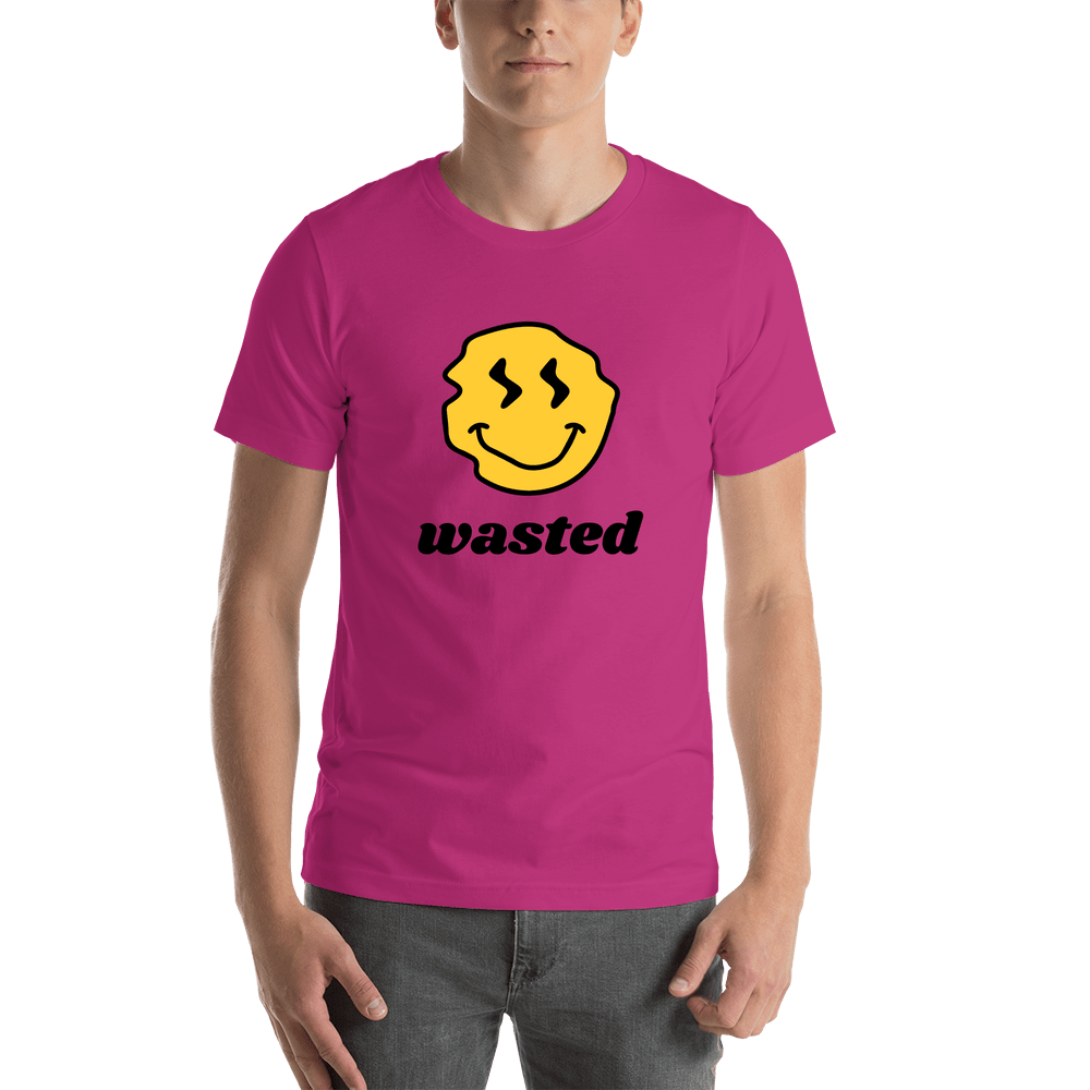 Personalized Wonky Smiley Face T-Shirt - Pink - Shirt View