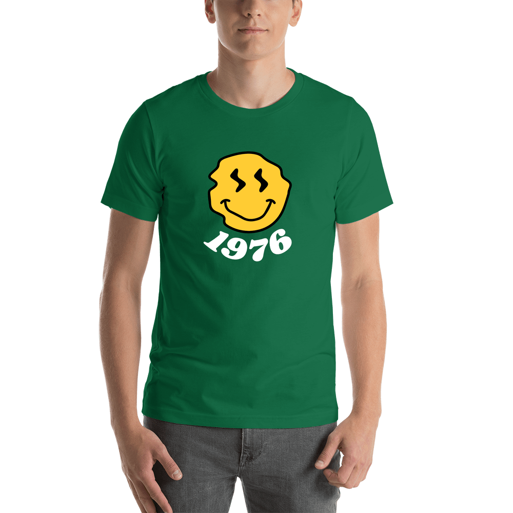 Personalized Wonky Smiley Face T-Shirt - Green - Shirt View