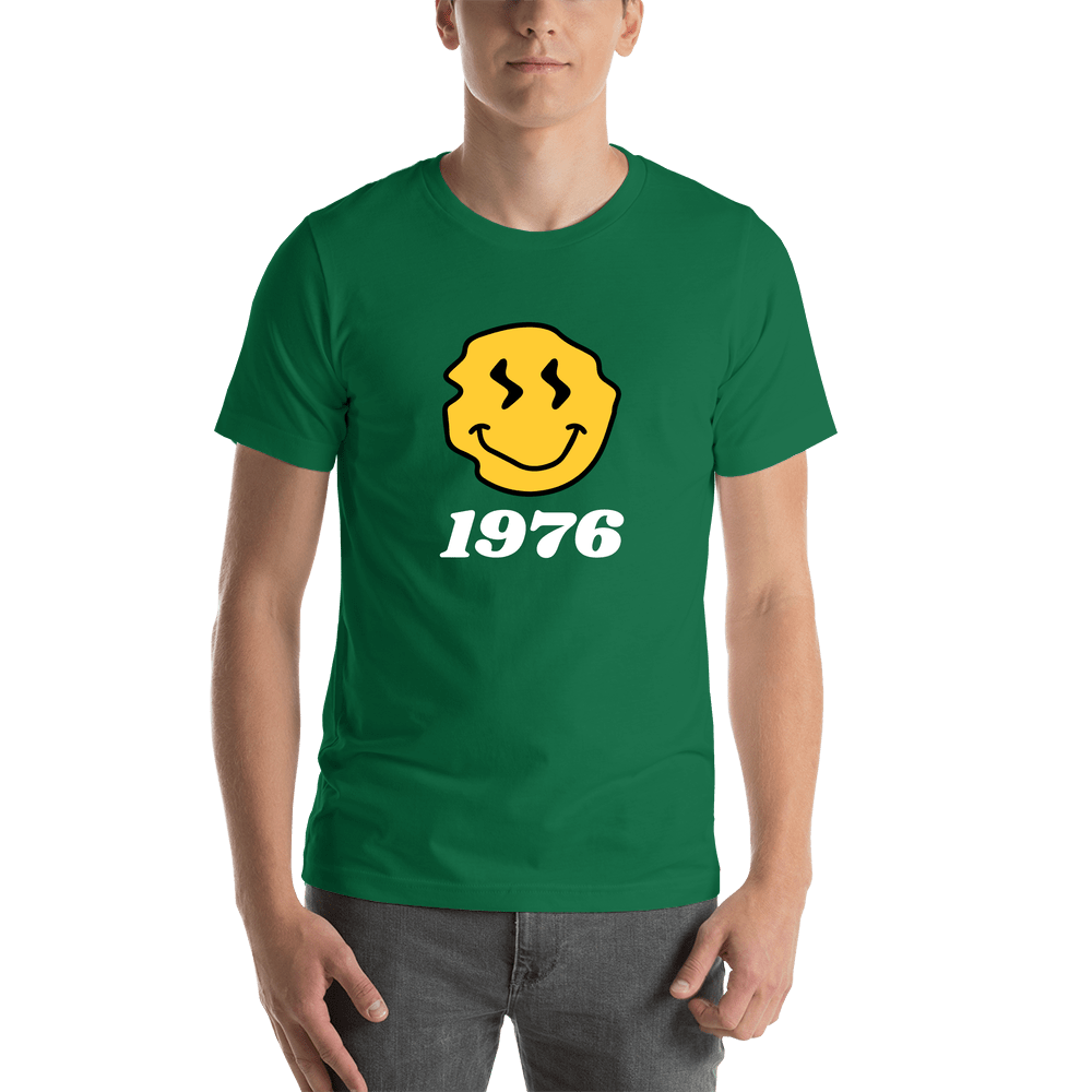Personalized Wonky Smiley Face T-Shirt - Green - Shirt View