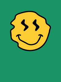 Thumbnail for Personalized Wonky Smiley Face T-Shirt - Green - Decorate View