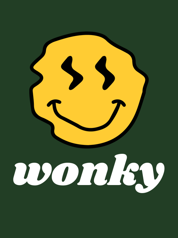 Personalized Wonky Smiley Face T-Shirt - Forest Green - Decorate View