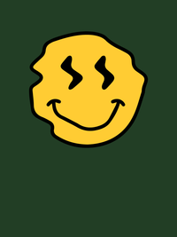 Thumbnail for Personalized Wonky Smiley Face T-Shirt - Forest Green - Decorate View