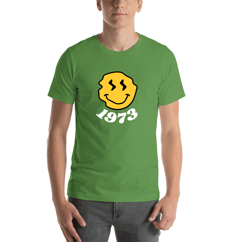 Personalized Wonky Smiley Face T-Shirt - Leaf Green - Shirt View
