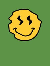Thumbnail for Personalized Wonky Smiley Face T-Shirt - Leaf Green - Decorate View