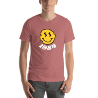 Thumbnail for Personalized Wonky Smiley Face T-Shirt - Mauve - Shirt View