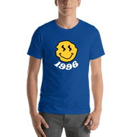 Thumbnail for Personalized Wonky Smiley Face T-Shirt - Blue - Shirt View