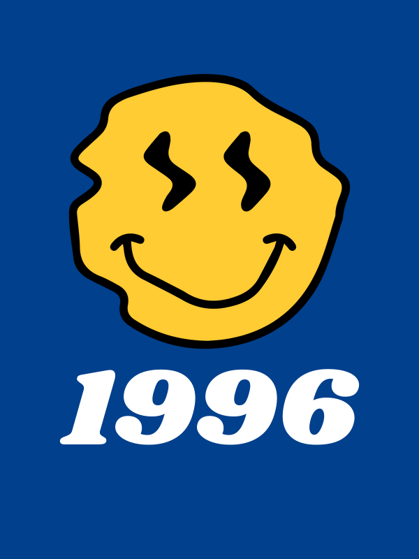 Personalized Wonky Smiley Face T-Shirt - Blue - Decorate View