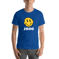 Thumbnail for Personalized Wonky Smiley Face T-Shirt - Blue - Shirt View