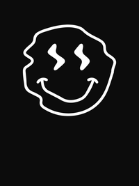 Thumbnail for Personalized Wonky Smiley Face T-Shirt - Black - Decorate View