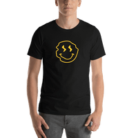 Thumbnail for Personalized Wonky Smiley Face T-Shirt - Black - Shirt View