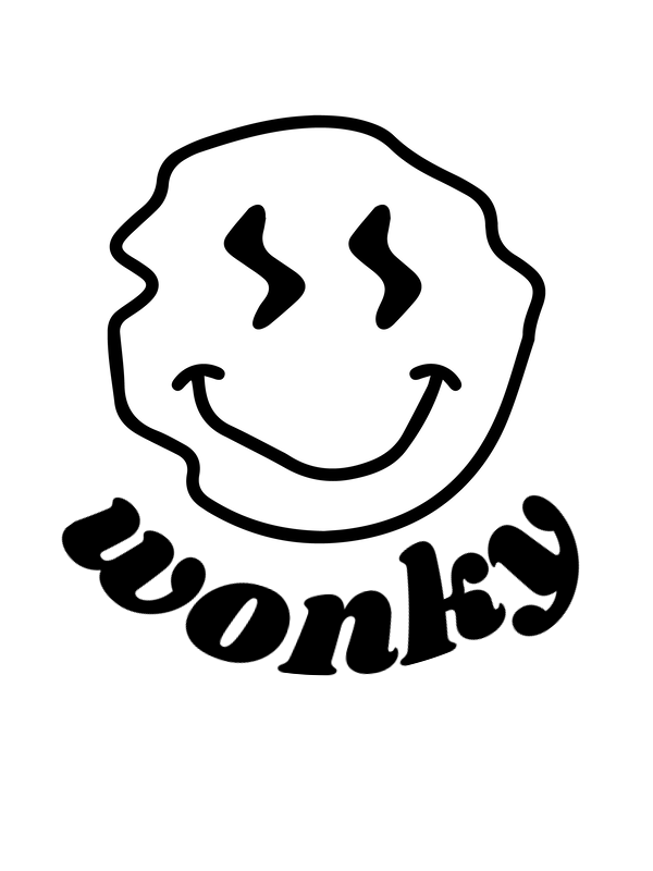 Personalized Wonky Smiley Face T-Shirt - White - Decorate View