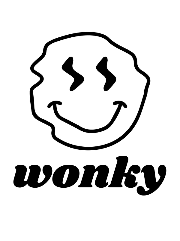 Personalized Wonky Smiley Face T-Shirt - White - Decorate View