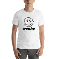 Thumbnail for Personalized Wonky Smiley Face T-Shirt - White - Shirt View