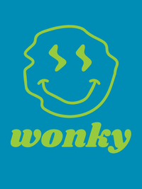 Thumbnail for Personalized Wonky Smiley Face T-Shirt - Teal - Decorate View