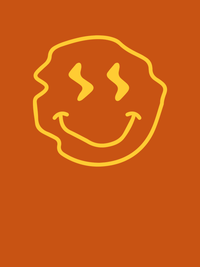 Thumbnail for Personalized Wonky Smiley Face T-Shirt - Autumn - Decorate View