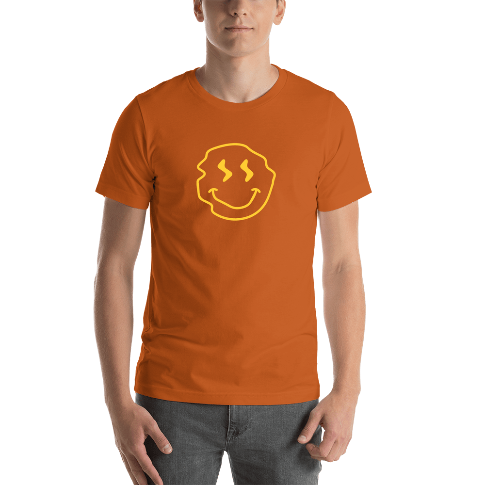 Personalized Wonky Smiley Face T-Shirt - Autumn - Shirt View