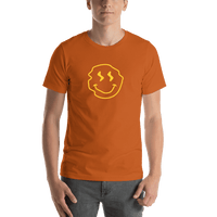 Thumbnail for Personalized Wonky Smiley Face T-Shirt - Autumn - Shirt View