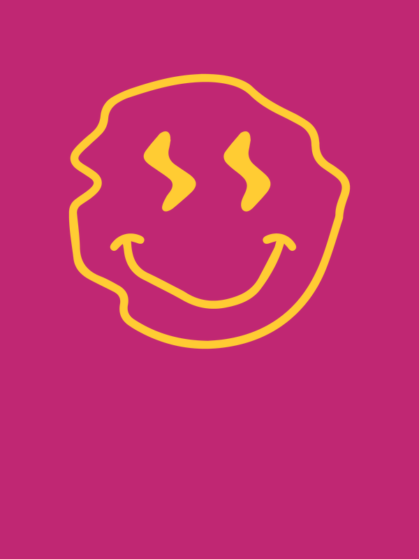 Personalized Wonky Smiley Face T-Shirt - Pink - Decorate View