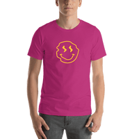 Thumbnail for Personalized Wonky Smiley Face T-Shirt - Pink - Shirt View
