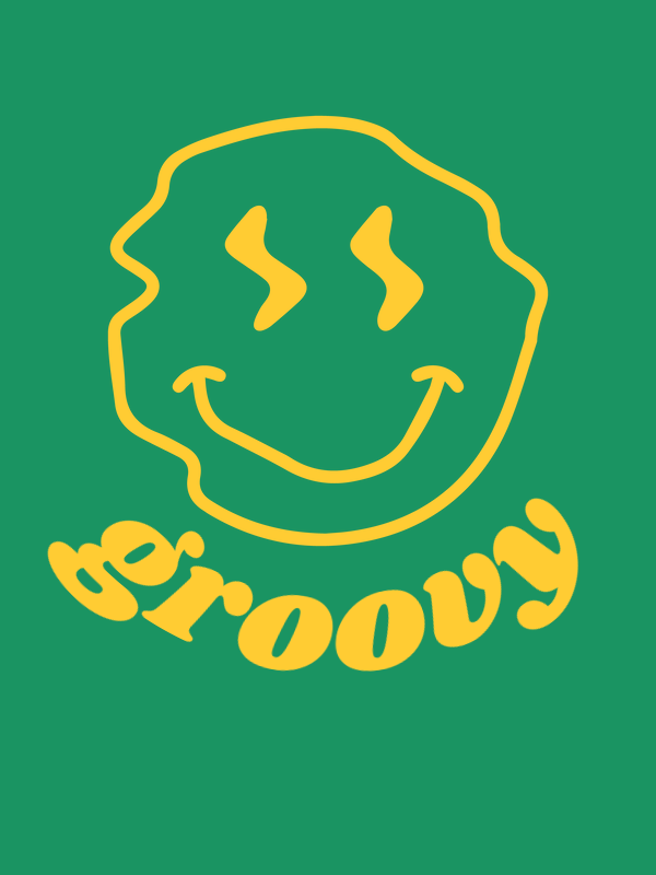Personalized Wonky Smiley Face T-Shirt - Green - Decorate View