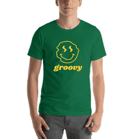 Thumbnail for Personalized Wonky Smiley Face T-Shirt - Green - Shirt View