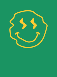 Thumbnail for Personalized Wonky Smiley Face T-Shirt - Green - Decorate View