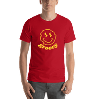 Thumbnail for Personalized Wonky Smiley Face T-Shirt - Red - Shirt View