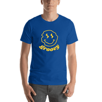 Thumbnail for Personalized Wonky Smiley Face T-Shirt - Blue - Shirt View