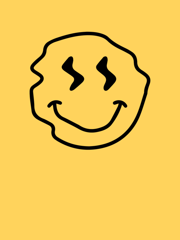 Personalized Wonky Smiley Face T-Shirt - Yellow - Decorate View