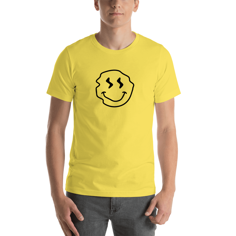 Personalized Wonky Smiley Face T-Shirt - Yellow - Shirt View
