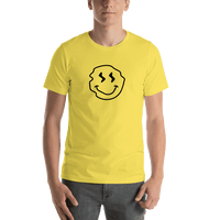 Thumbnail for Personalized Wonky Smiley Face T-Shirt - Yellow - Shirt View