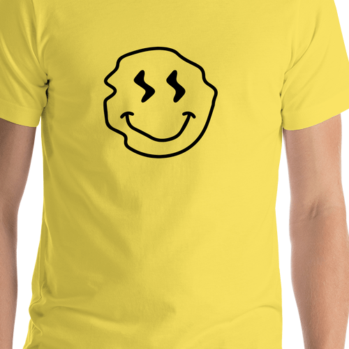 Personalized Wonky Smiley Face T-Shirt - Yellow - Shirt Close-Up View