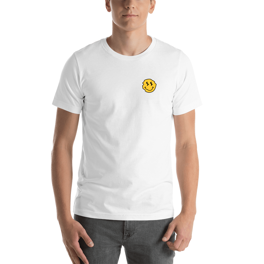 Personalized Wonky Smiley Face T-Shirt - White - Shirt View