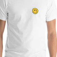 Thumbnail for Personalized Wonky Smiley Face T-Shirt - White - Shirt Close-Up View